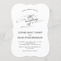 Casamento Elegante de Caligrafia Branca e Preta