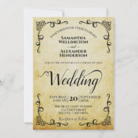 Casamento Elegante De Caligrafia Com Pergaminho Vi
