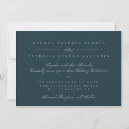 Convites Casamento Elegante de Caligrafia Formal Marinho Pa