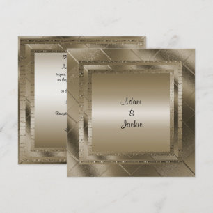 CONVITES CASAMENTO ELEGANTE DE CASAMENTO DE CAMADA DE BRONZ