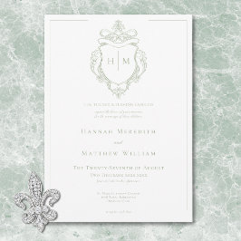 Convites Casamento Elegante de Chinoiserie Bird & Crest