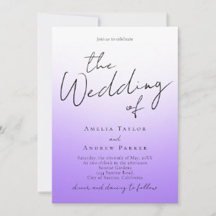 Convites Casamento elegante de código QR mínimo de Lavanda 