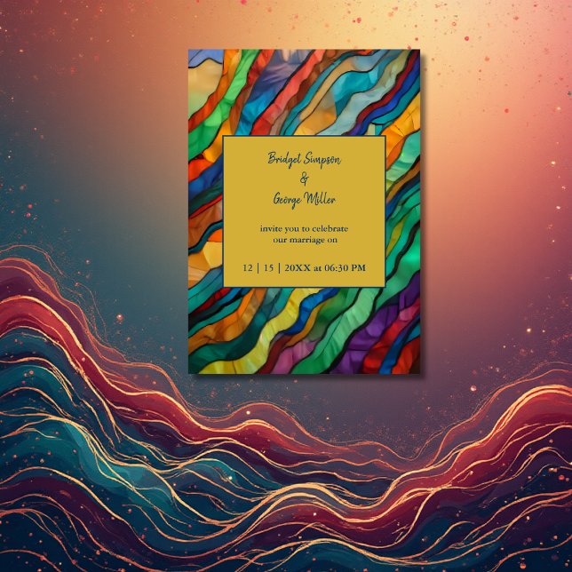 Convites Casamento Elegante de Destino Africano (Criador carregado)