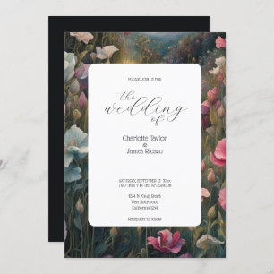 Convites Casamento Elegante de Ervilha Branca e Rosa Maravi