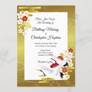 Convites Casamento Elegante de Estilo Japonês