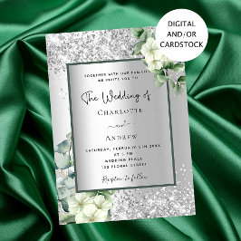 Convites Casamento elegante de eucalipto floral branco prat