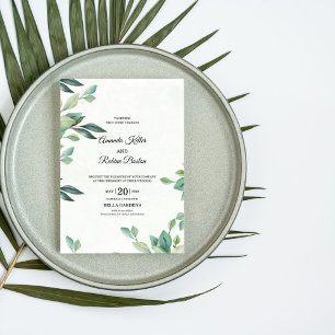Convites Casamento Elegante de Eucalyptus Floral