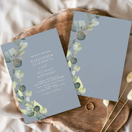 Convites Casamento Elegante de Eucalyptus Greenery Dusty