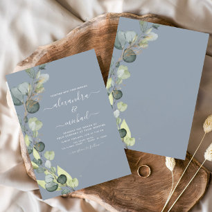 Convites Casamento Elegante de Eucalyptus Greenery Dusty