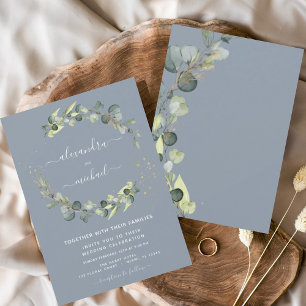 Convites Casamento Elegante de Eucalyptus Greenery Dusty