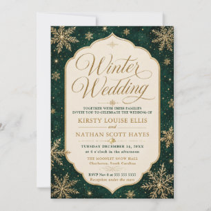 Convites Casamento Elegante de Floco de Neve de Inverno