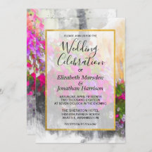 Casamento Elegante De Florais Rosa-Quadrados De Aq