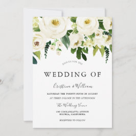 Convites Casamento Elegante de Flores Brancas