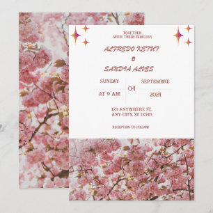 Convites Casamento elegante de Flores de Burgundy Crimson