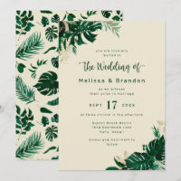 Casamento Elegante de Folhagem Tropical de Verde M