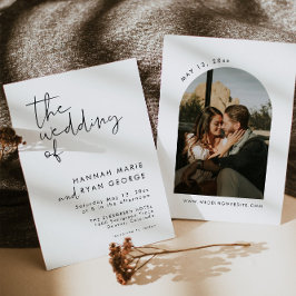 Convites Casamento Elegante de Foto de Arch Moderno Minimal