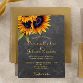 Convites Casamento elegante de girassol russo