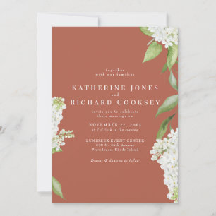 Convites Casamento Elegante de Hydrangea Cinnamon White