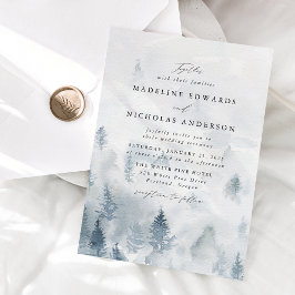 Convites Casamento Elegante de Inverno na Floresta