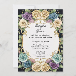 Convites Casamento Elegante De Jardim Floral Rosa