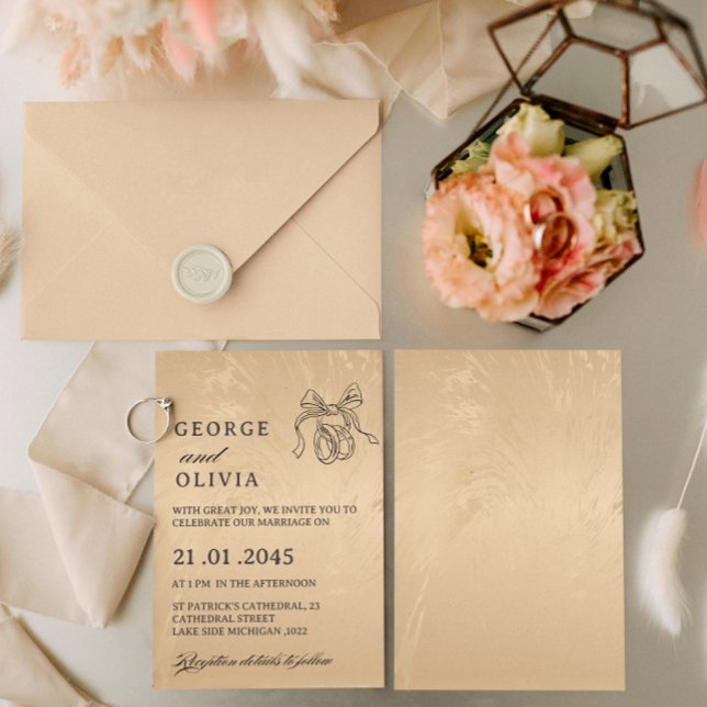 Convites Casamento Elegante de Luxo com Mármore Dourado (Criador carregado)