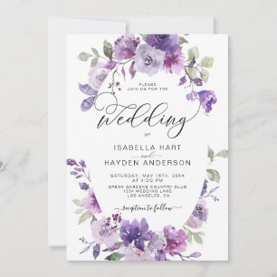 Convites Casamento Elegante de Mauve Floral Mauve Dusty Lil