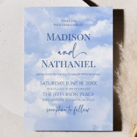 Casamento Elegante de Nuvens Brancas Azuis