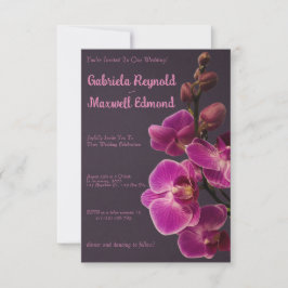 Convites Casamento Elegante de Orquídeas Rosa-Rosa