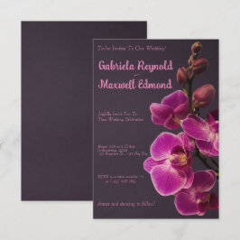 Convites Casamento Elegante de Orquídeas Rosa-Rosa