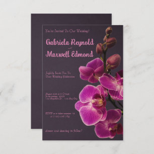 Convites Casamento Elegante de Orquídeas Rosa-Rosa