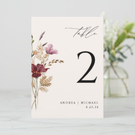 Convites Casamento Elegante de Outono com Flores Silvestres