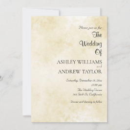 Convites Casamento Elegante de Padrão Branco Amarelo