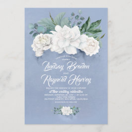 Convites Casamento Elegante de Pedagas de Flores Brancas e 