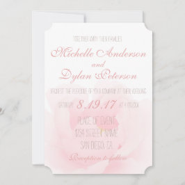 Convites Casamento Elegante de Peônias de Rosas claro de Aq