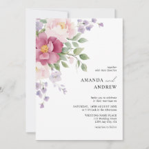 Casamento Elegante de Peonies Modernos de Aquarela