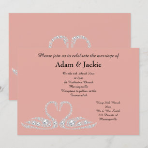 CONVITES CASAMENTO ELEGANTE DE PÊSSEGO DE PINCO DOCE