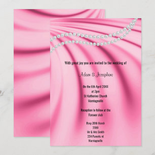 CONVITES CASAMENTO ELEGANTE DE PINK LUXURIOSO SATIN PEARL