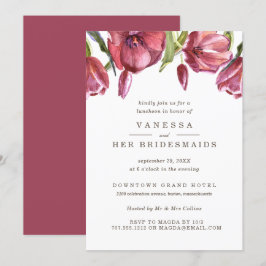 Convites Casamento Elegante de Poppies Vermelhos BRIDESMAID