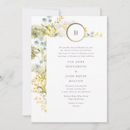 Convites Casamento Elegante de Primavera Boho Pampas de Flo