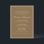 Convites Casamento Elegante de Script Brown Clássico Quente<br><div class="desc">Um convite de casamento refinado com um fundo castanho quente com serifa clássica e tipografia de script para um eterno e aparência sofisticada. Uma borda branca fina enquadra o design, adicionando um toque de elegância. Perfeito para casamentos modernos, rústicos ou de outono, este convite dá o tom para uma celebração...</div>