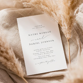 Convites Casamento Elegante De Script Chic Moderno Minimali