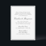 Convites Casamento Elegante de Script de Fronteira Clássica<br><div class="desc">Convite para Casamento Elegante de Script Tradicional Formal com Borda Estreita em Preto</div>