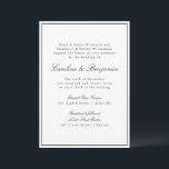 Convites Casamento Elegante de Script de Fronteira Clássica<br><div class="desc">Convite para Casamento Elegante de Script Tradicional Formal com Borda Estreita em Preto</div>