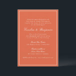 Convites Casamento Elegante de Script Laranja de Quente Clá<br><div class="desc">Um convite refinado de casamento com um fundo cor de laranja quente com serifa clássica e tipografia de script para um eterno e aparência sofisticada. Uma borda branca fina enquadra o design, adicionando um toque de elegância. Perfeito para casamentos modernos, rústicos ou de outono, este convite dá o tom para...</div>