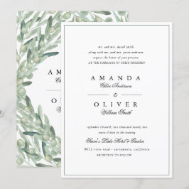 Convites Casamento Elegante De Verde Botânico Do Branch Ole