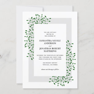 Convites Casamento Elegante de Vines Verde Emerald