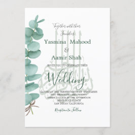 Convites Casamento Elegante do Bismillah Islâmico Eucalyptu