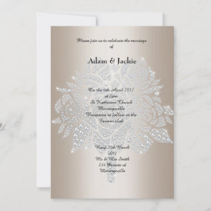 Convites CASAMENTO ELEGANTE DO Buquê Diamond Dourado