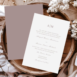 Convites Casamento Elegante do Monograma de Taupe