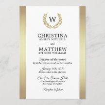Casamento elegante do monograma do louro do ouro